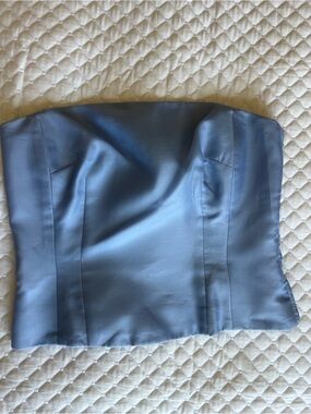 Ann Taylor Light Blue 100% silk Bustier Top